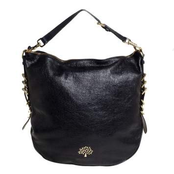 Pre Owned Mulberry Black Textured Leather Mila Hobo 