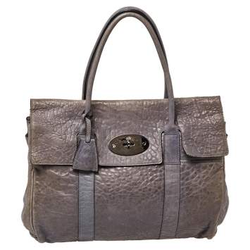Pre Owned Mulberry Grey Leather Bayswater Satchel
