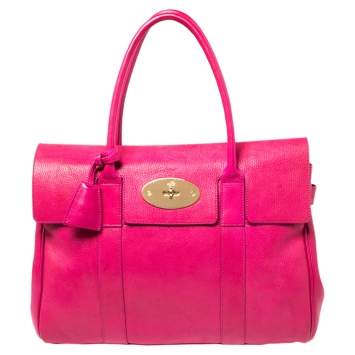 Pre Owned Mulberry Fuchsia Leather Bayswater Satchel
