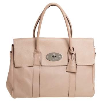 Pre Owned Mulberry Beige Leather Bayswater Satchel