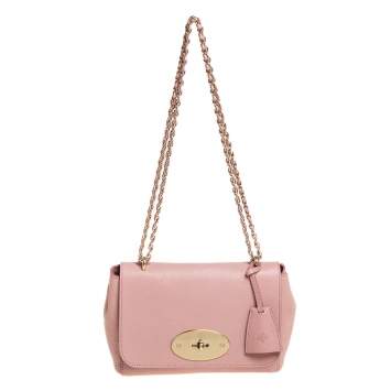 Pre Owned Mulberry Pink Leather Small Lily Shoulder Bag