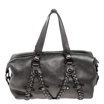 Pre Owned Mulberry Vintage Metallic Silver Leather Satchel