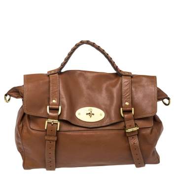 Pre Owned Mulberry Brown Leather Oversized Alexa Satchel