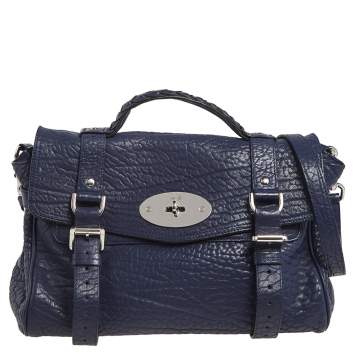 Pre Owned Mulberry Blue Leather Alexa Satchel