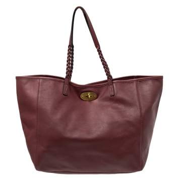 Pre Owned Mulberry Burgundy Nappa Soft Leather Medium Dorset Tote