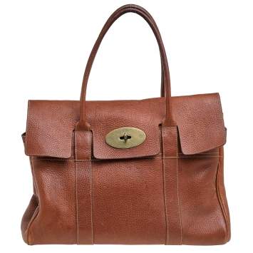 Pre Owned Mulberry Brown Pebbled Leather Bayswater Satchel