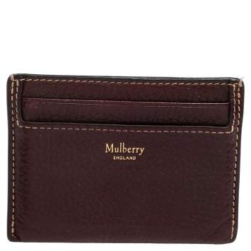 Pre Owned Mulberry Brown Leather Card Holder