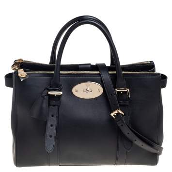 Pre Owned Mulberry Black Leather Bayswater Tote