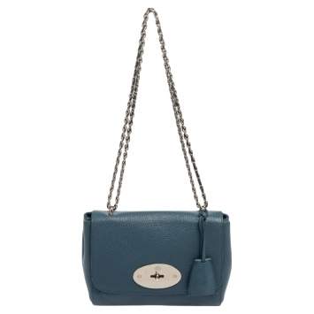 Pre Owned Mulberry Blue Leather Small Lily Shoulder Bag
