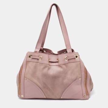 Pre Owned Mulberry Pink Leather Drawstring Shoulder Bag