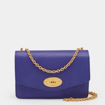Pre Owned Mulberry Indigo Blue Leather Small Lily Chain Shoulder Bag