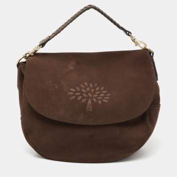 Pre Owned Mulberry Dark Brown Suede and Leather Effie Satchel