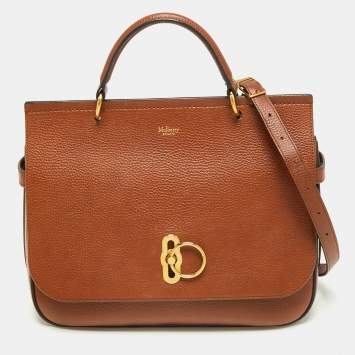 Pre Owned Mulberry Tan Leather Amberley Top Handle Bag