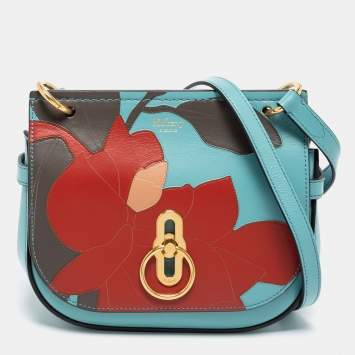 Pre Owned Mulberry Tricolor Leather Amberley Patchwork Shoulder Bag