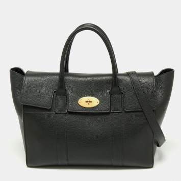 مملوكة مسبقًا Mulberry Black Leather Bayswater Satchel