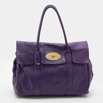 Pre Owned Mulberry Purple Leather Bayswater Satchel