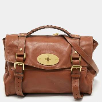 Pre Owned Mulberry Brown Leather Alexa Top Handle Bag