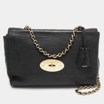Pre Owned Mulberry Black Leather Medium Lily Shoulder Bag