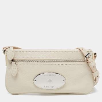Pre Owned Mulberry Off White Pebbled Leather Kristin Crossbody Bag