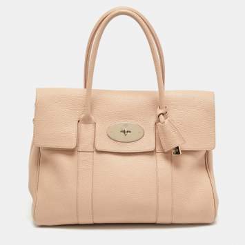 Pre Owned Mulberry Dusty Pink Grained Leather Bayswater Satchel