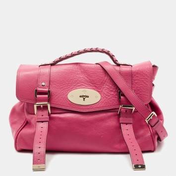 Pre Owned Mulberry Pink Leather Alexa Satchel