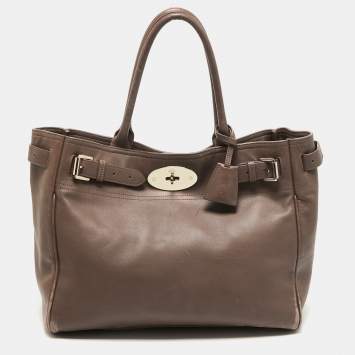 Pre Owned Mulberry Grey Leather Bayswater Tote