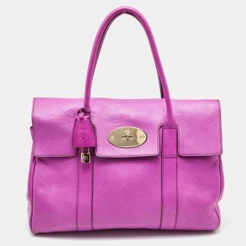 Pre Owned Mulberry Purple Leather Bayswater Satchel