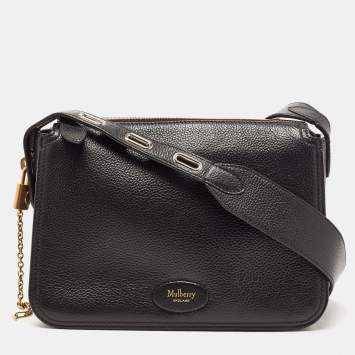 Pre Owned Mulberry Black Leather Billie Crossbody Bag 