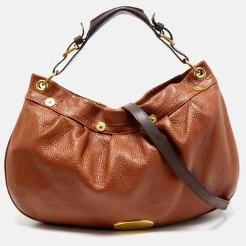 Pre Owned Mulberry Brown/Dark Brown Grained Leather Mitzy Hobo
