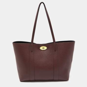 Pre Owned Mulberry Burgundy Leather Small Bayswater Shopper Tote