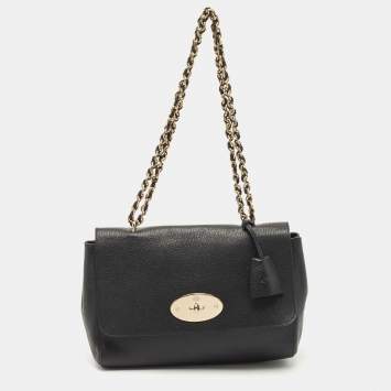 Pre Owned Mulberry Black Leather Medium Lily Shoulder Bag