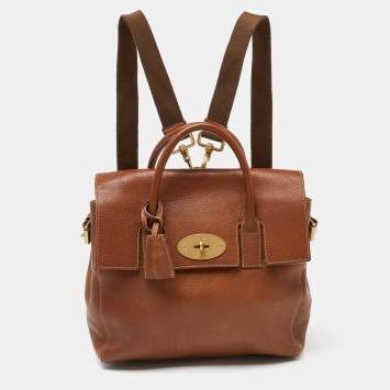 Pre Owned Mulberry Brown Leather Cara Delevingne Backpack
