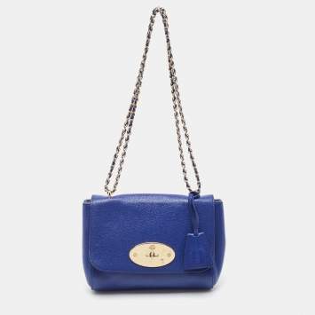Pre Owned Mulberry Blue Leather Small Lily Shoulder Bag