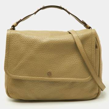 Pre Owned Mulberry Avocado Green Leather Flap Hobo