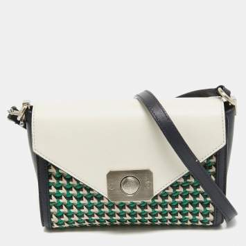 Pre Owned Mulberry Multicolor Leather Woven Delphie Duo Flap Shoulder Bag