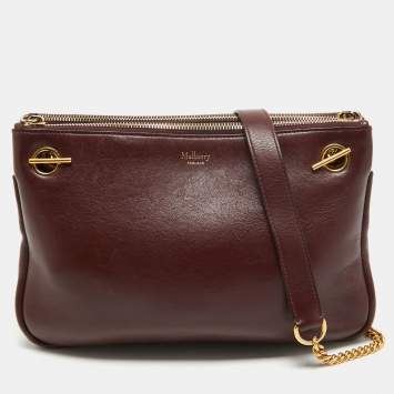Pre Owned Mulberry Burgundy Leather Winsley Shoulder Bag