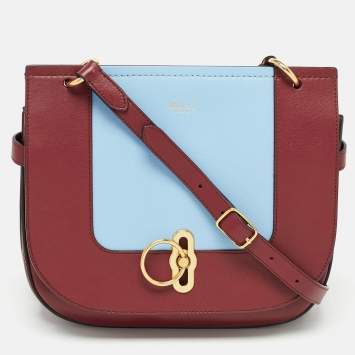 Pre Owned Mulberry Burgundy/Blue Leather Amberley Shoulder Bag