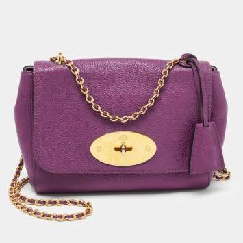 Pre Owned Mulberry Magenta Leather Small Lily Shoulder Bag