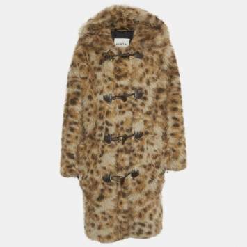 Pre Owned Munthe Brown Leopard Print Fuax Fur Lessiah Coat S