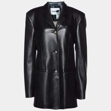 Pre Owned Nanushka Black Faux Leather Mersey Jacket S