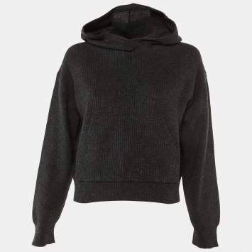 Nanushka Black Wool Blend Hooded Sweater XS