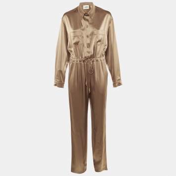 Pre Owned Nanushka Brown Stain Odella Jumpsuit M