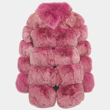 Pre Owned Nellie Studio Pink Fox Fur Jacket M
