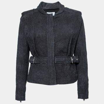 Pre Owned IRO Navy Blue Cotton Jacquard Oleg Jacket M