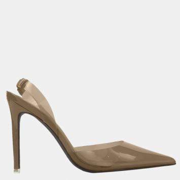 Pre Owned Black Suede Studio x Caroline Stanbury Fendi Leather / PVC Raina Pumps Size 37