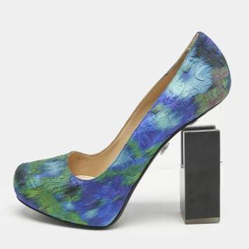 Nicholas Kirkwood Multicolor Textile Block Heel Pumps Size 40