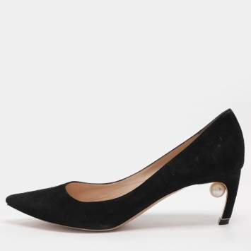 مملوكة مسبقًا Nicholas Kirkwood Size 40.5 Black Suede Pumps