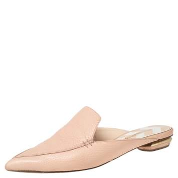Pre Owned Nicholas Kirkwood Pink Leather Beya Mule Sandals Size 38.5