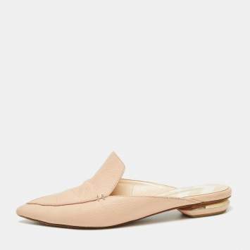 Pre Owned Nicholas Kirkwood Light Pink Leather Beya Pointed Toe Mules Size 39