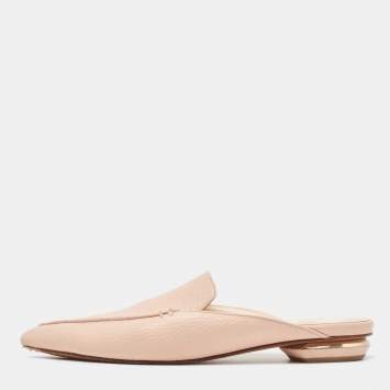 Pre Owned Nicholas Kirkwood Light Pink Leather Beya Pointed Toe Mules Size 35.5